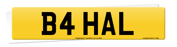 Registration number B4 HAL
